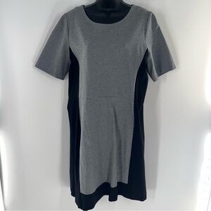 J. Crew Factory Two-Tone Gray and Black Midi Dress-Size 14